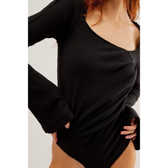 FREE PEOPLE On A Cloud Bodysuit / Black - Picture 6 of 11